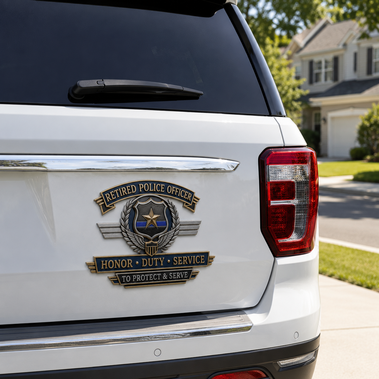 Last Day Promo: 49% OFF – Retired Police Officer Honor Duty Service Metal Car Emblem