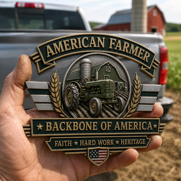 Last Day Promo: 49% OFF – American Farmer Heritage Metal Car Emblem