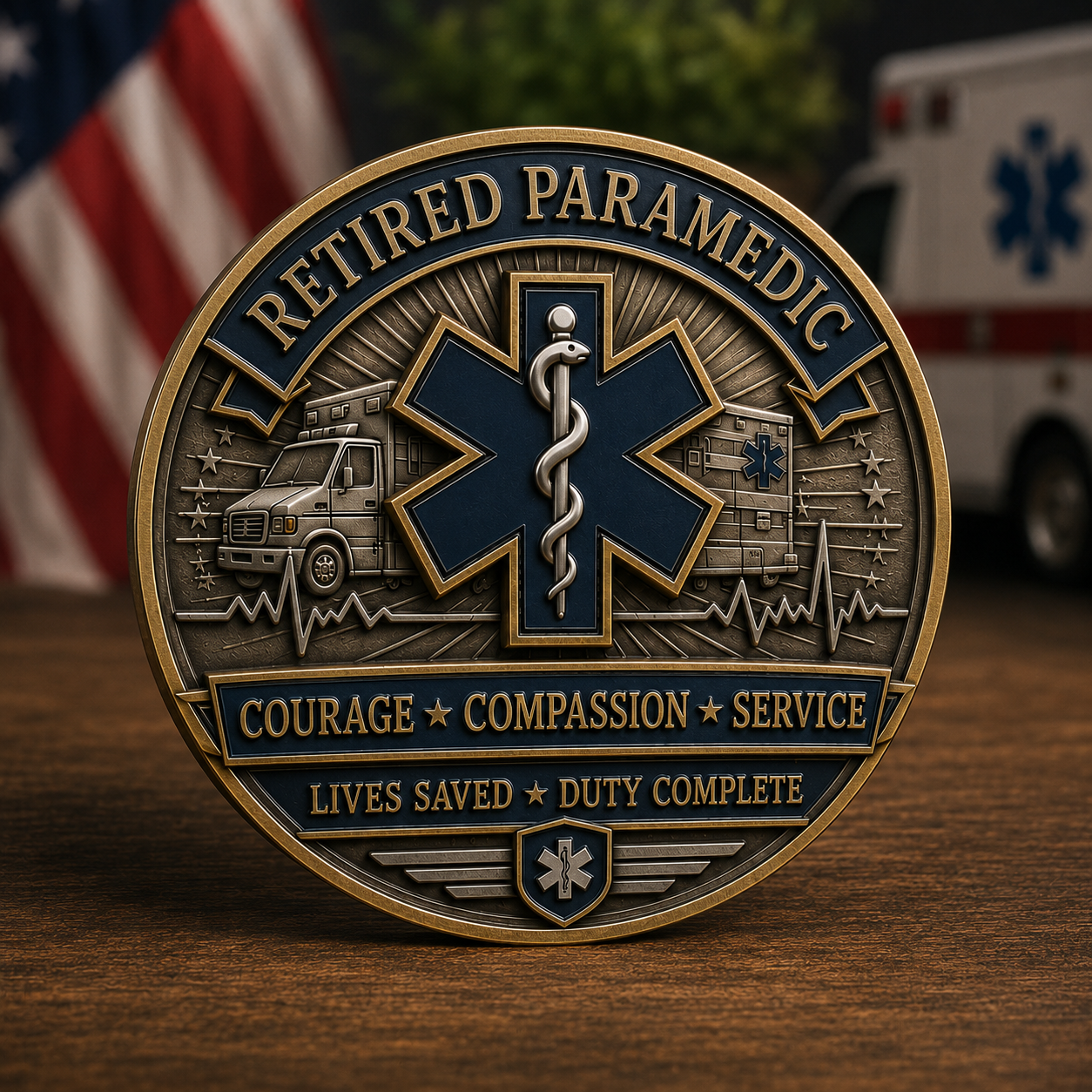 🚑 Retired Paramedic Commemorative Coin