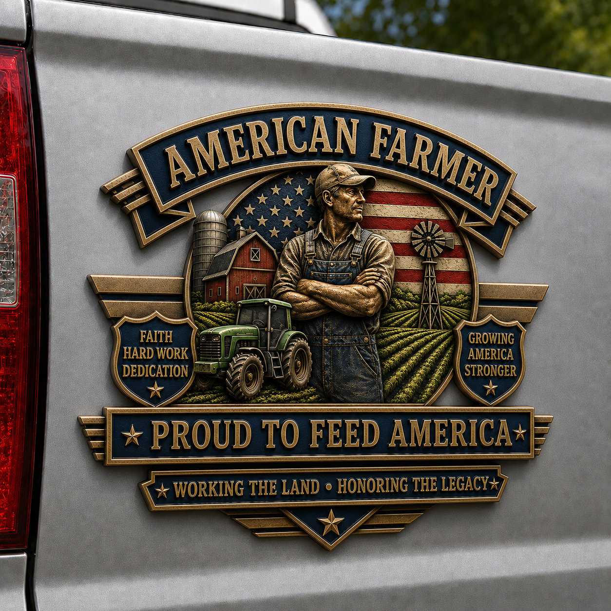 Last Day Promo: 49% OFF – American Farmer Heritage Metal Car Emblem