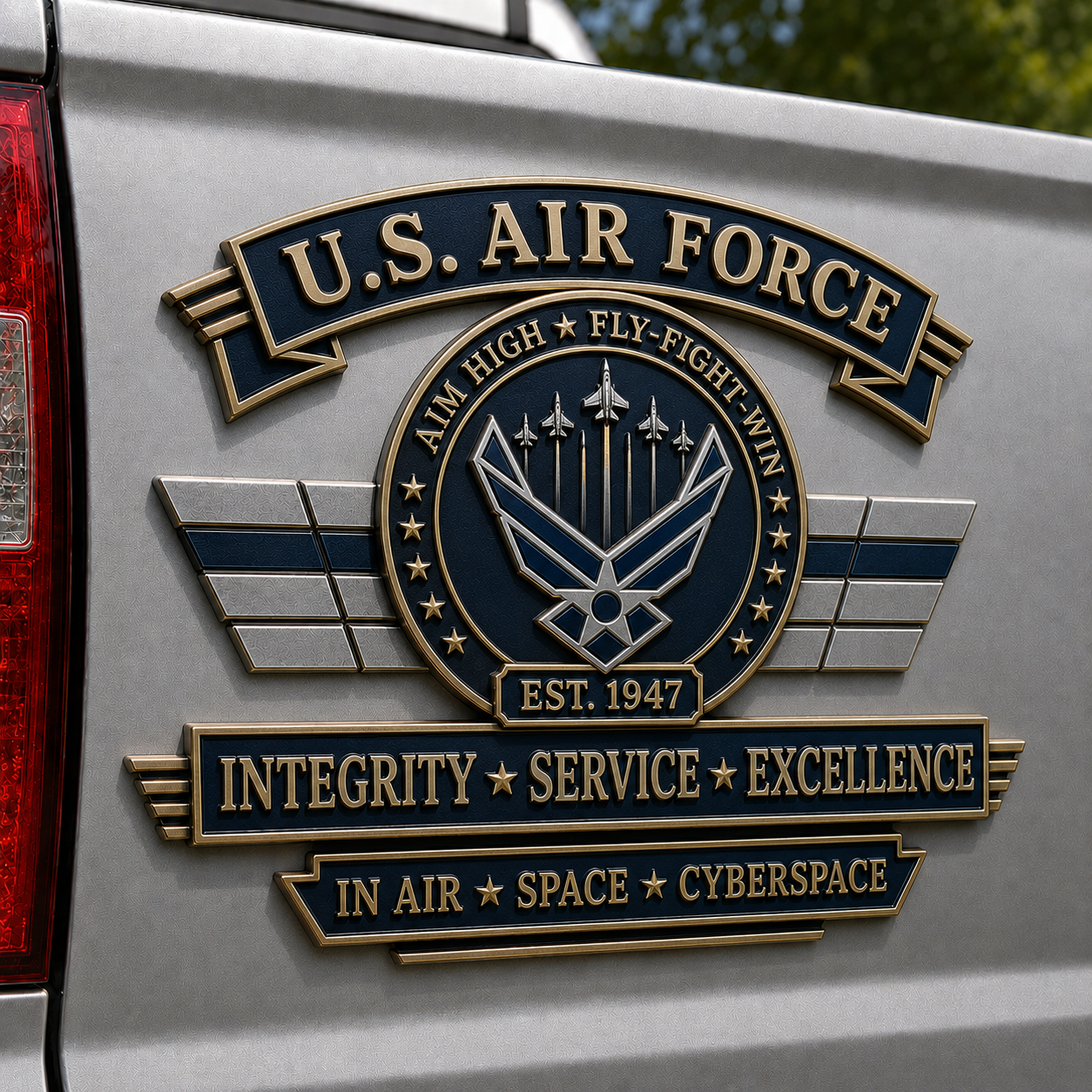 U.S. Armed Forces Tribute Metal Vehicle Emblems
