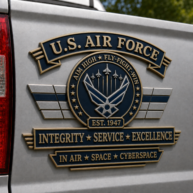 U.S. Armed Forces Tribute Metal Vehicle Emblems