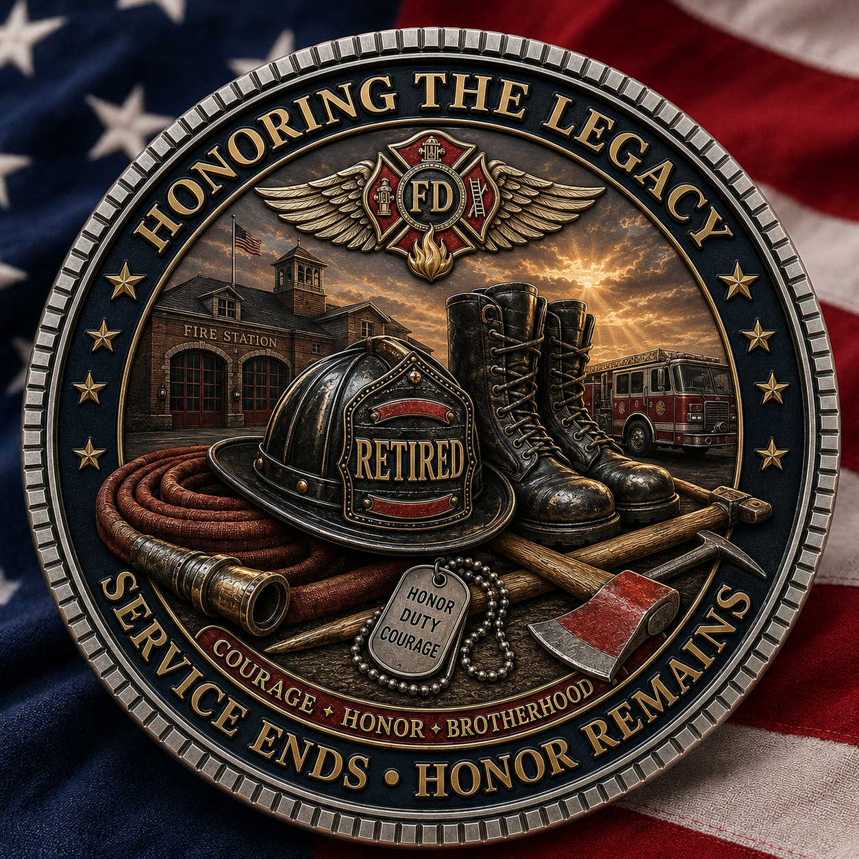 🚒 Retired Firefighter Tribute Commemorative Coin
