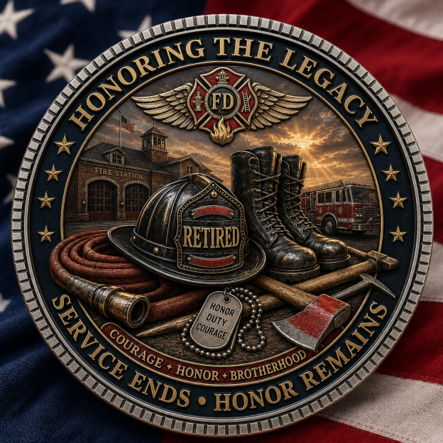 🚒 Retired Firefighter Tribute Commemorative Coin