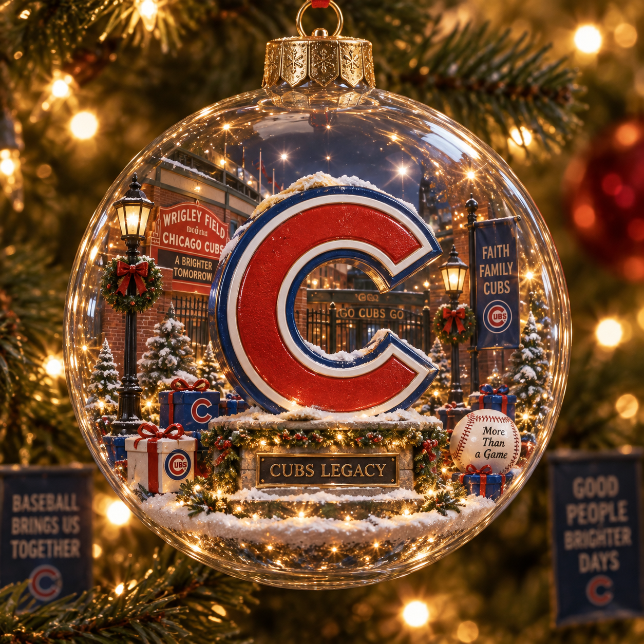 ⚾ Fly the W Light-Up Baseball Christmas Ornament | 8 Styles