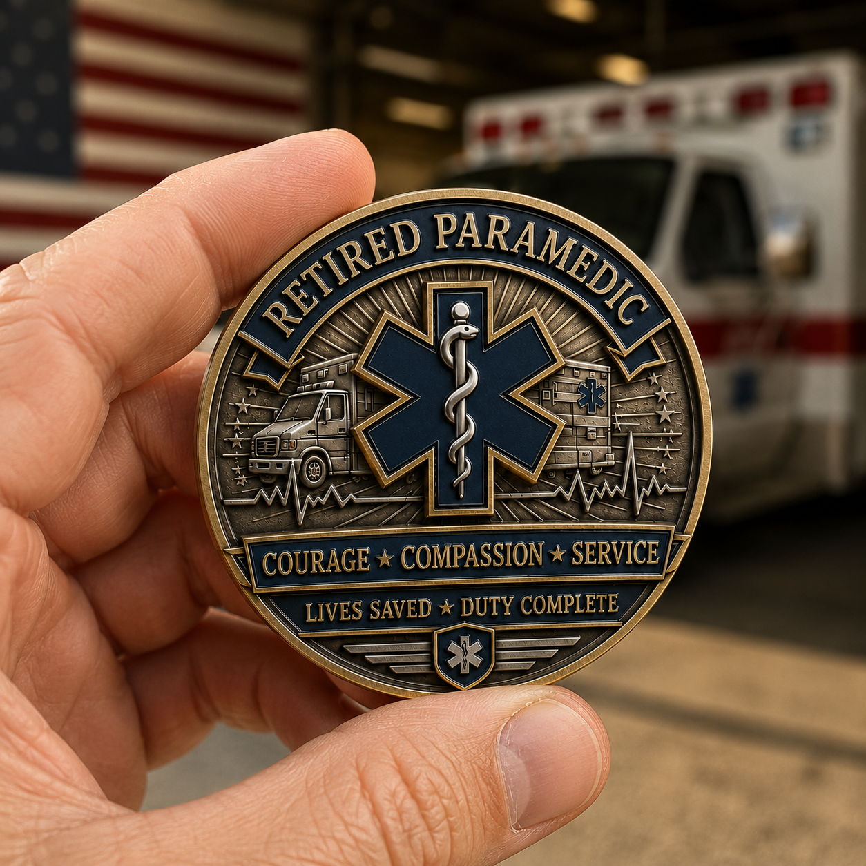 🚑 Retired Paramedic Commemorative Coin