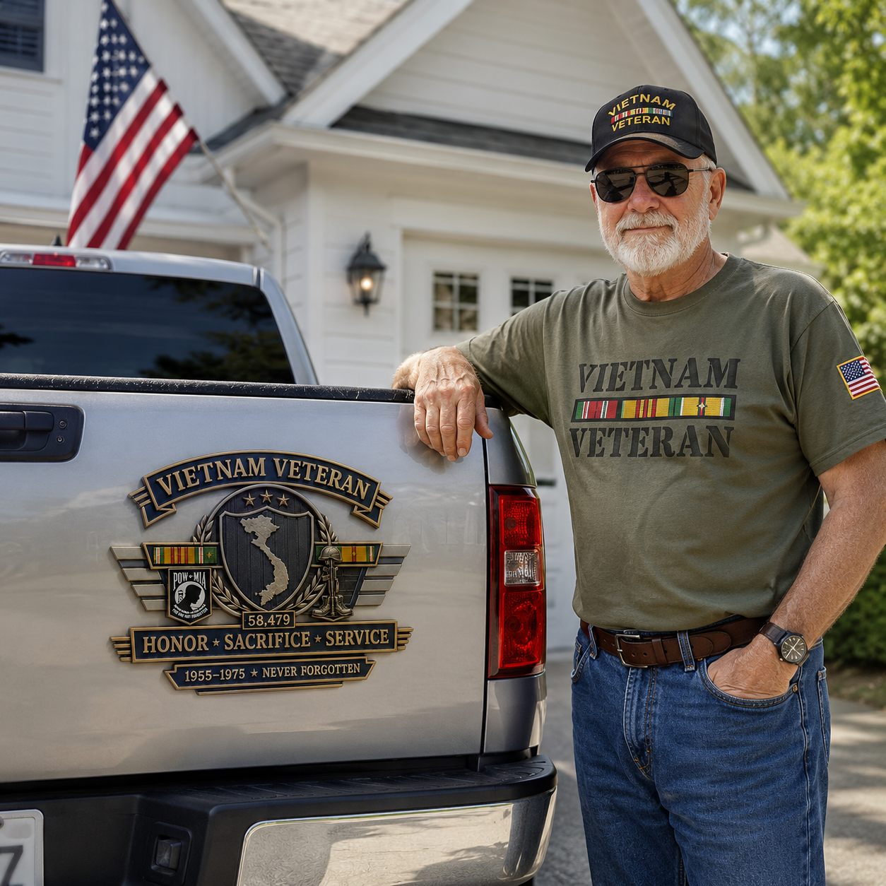 Last Day Promo: 49% OFF - 🇺🇸 Vietnam Veteran Honor & Sacrifice Metal Car Emblem