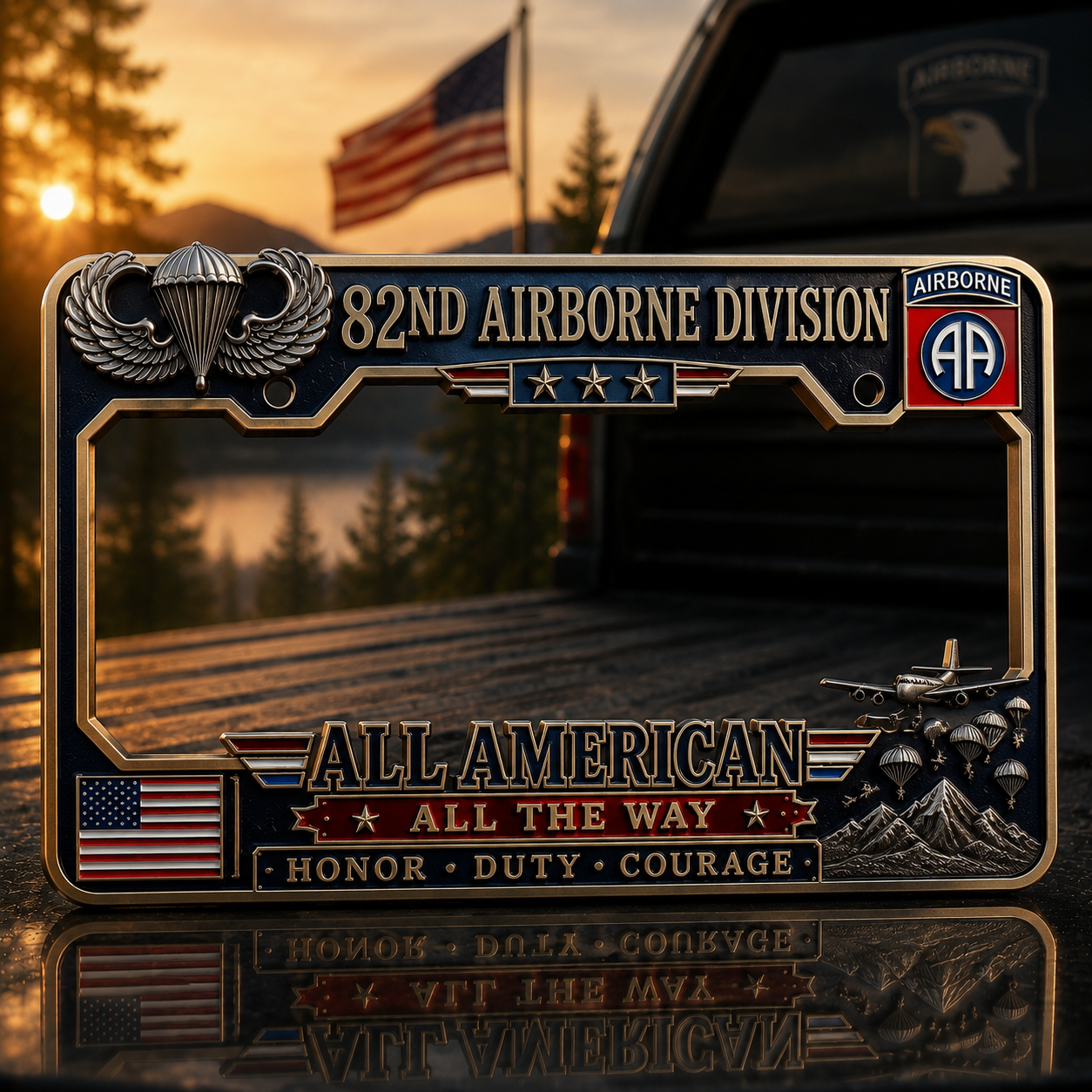 Last Day Promo: 49% OFF🪂 U.S. Army 82nd Airborne Division Tribute License Plate Frame