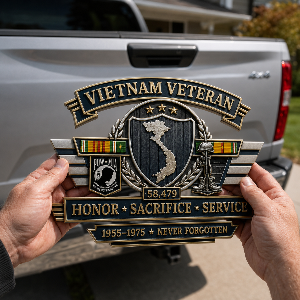 Last Day Promo: 49% OFF - 🇺🇸 Vietnam Veteran Honor & Sacrifice Metal Car Emblem