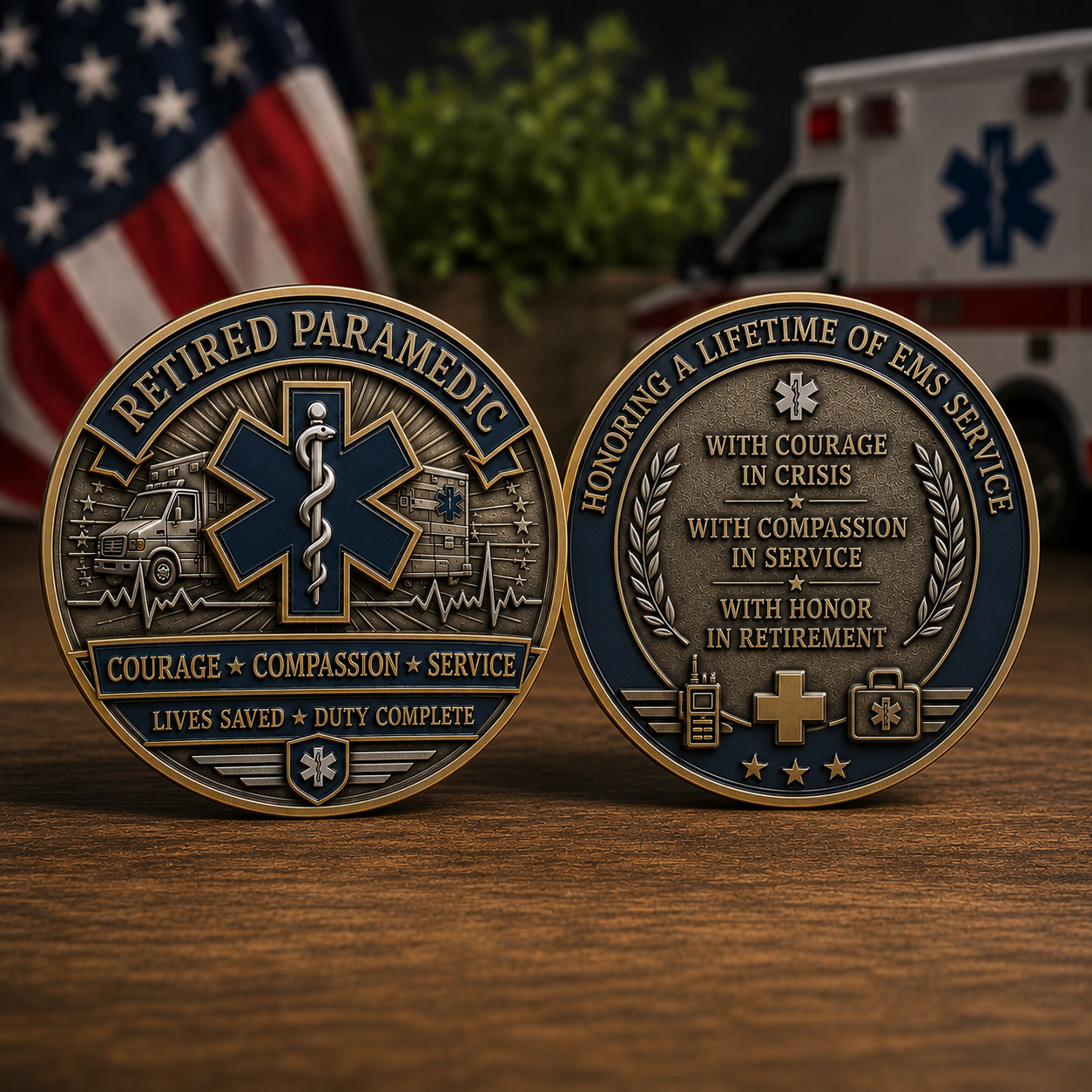 🚑 Retired Paramedic Commemorative Coin