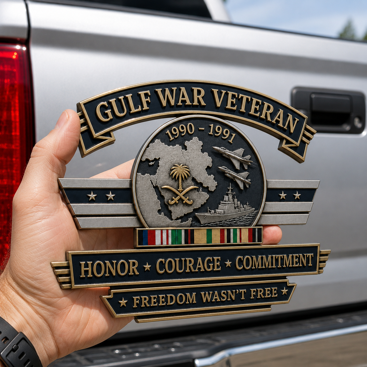Last Day Promo: 49% OFF - Gulf War Veteran 1990–1991 Tribute Metal Car Emblem