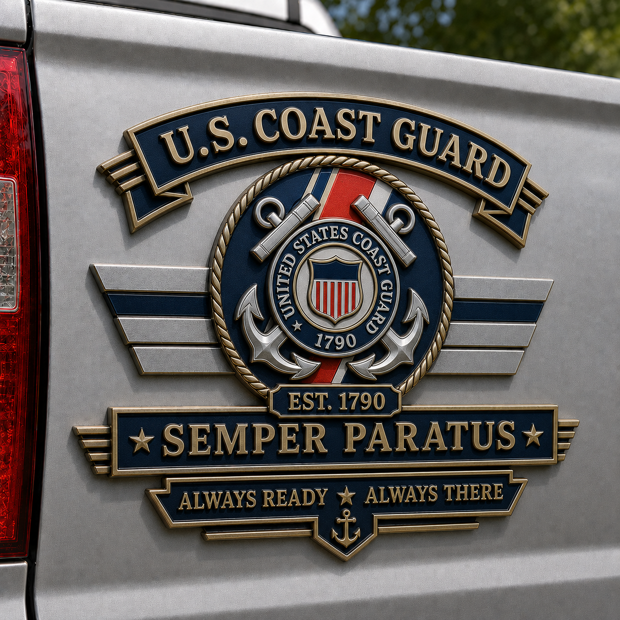 U.S. Armed Forces Tribute Metal Vehicle Emblems
