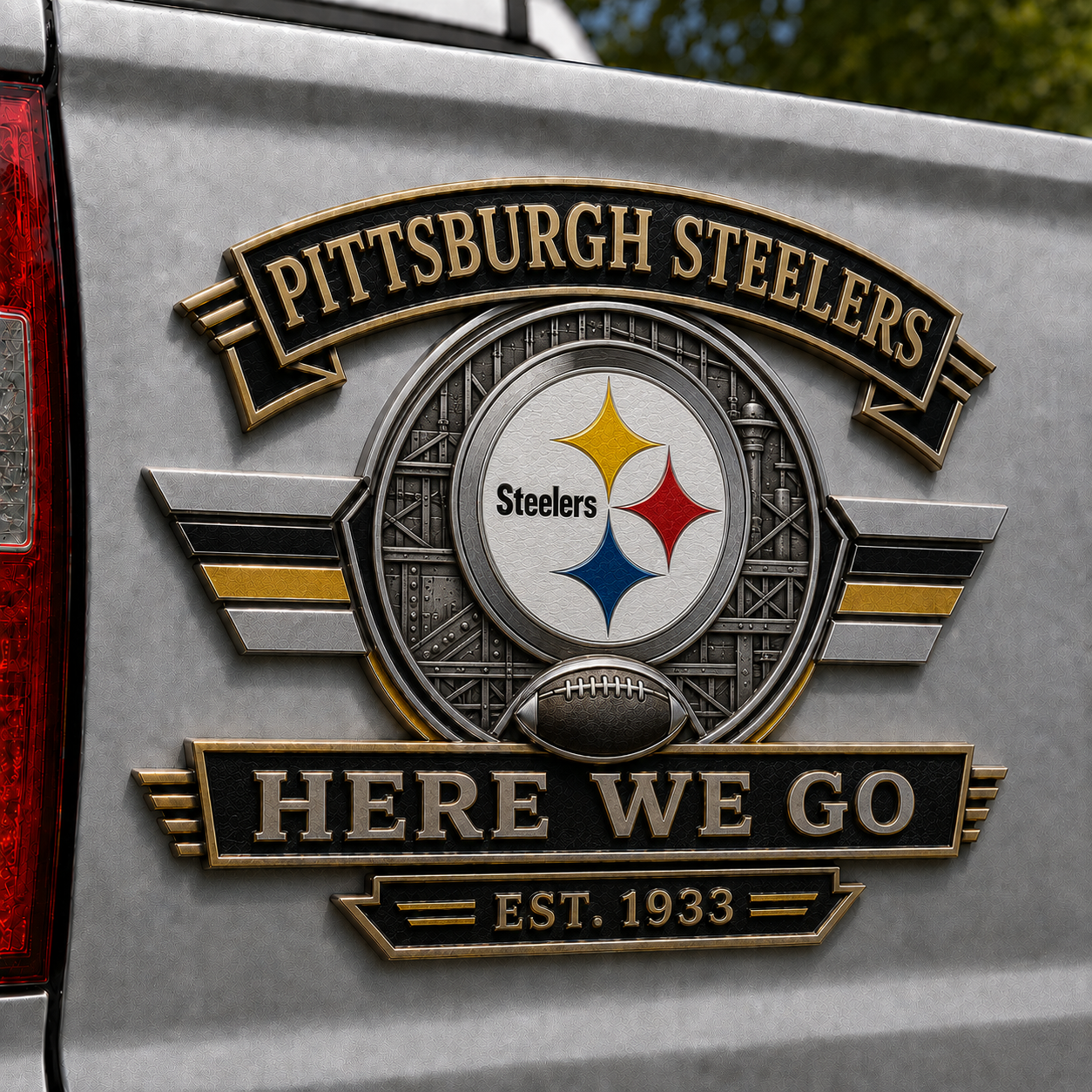 🏈 Football Team Heritage Metal Car Emblem Collection