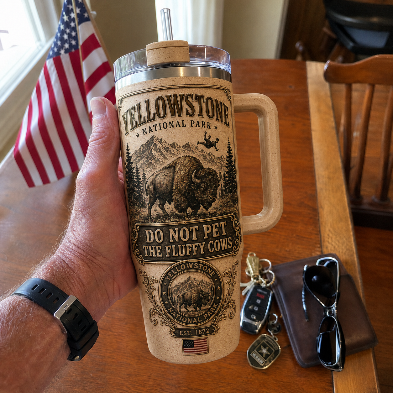 Last Day Promo: 49% OFF- Yellowstone Bison Encounter Tumbler
