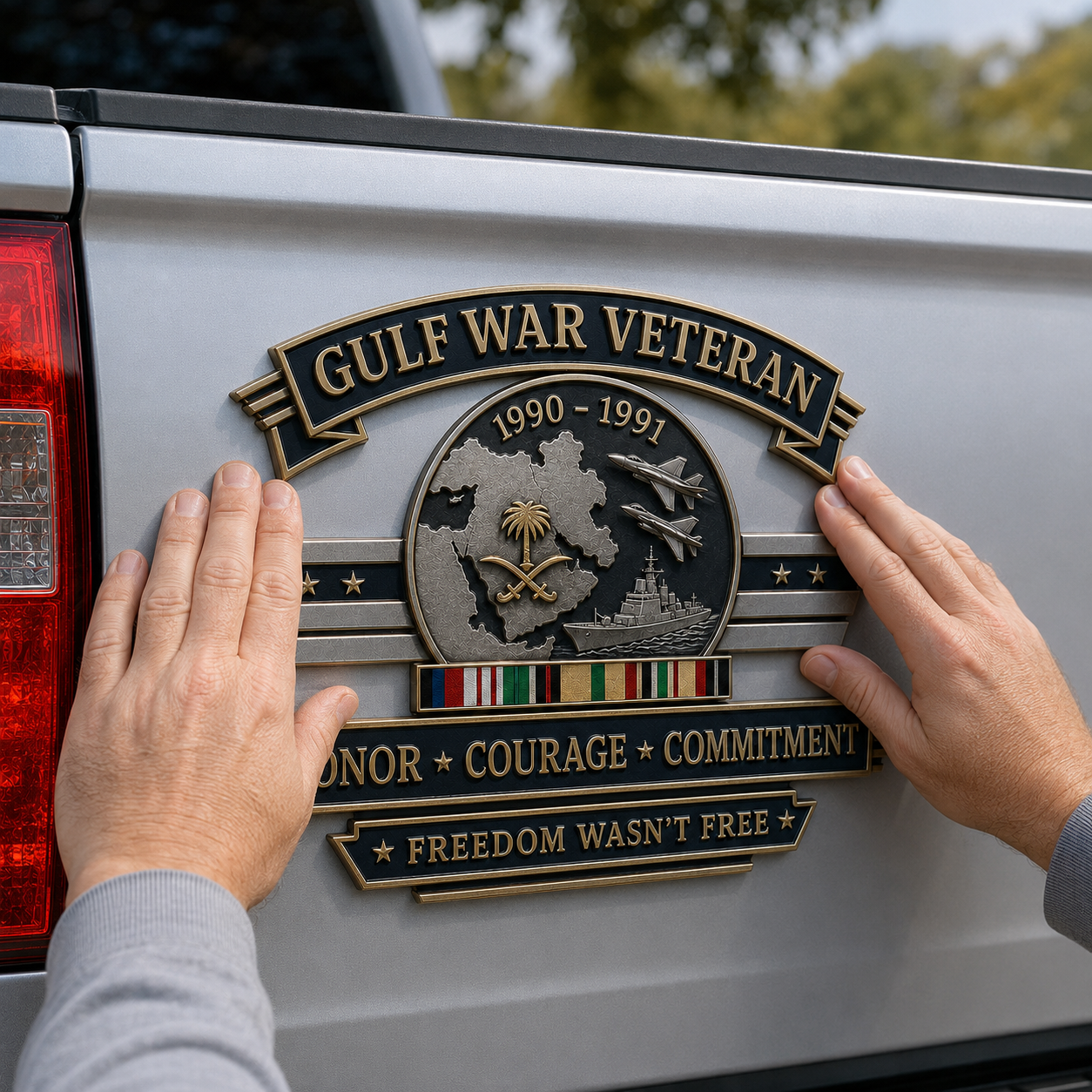 Last Day Promo: 49% OFF - Gulf War Veteran 1990–1991 Tribute Metal Car Emblem