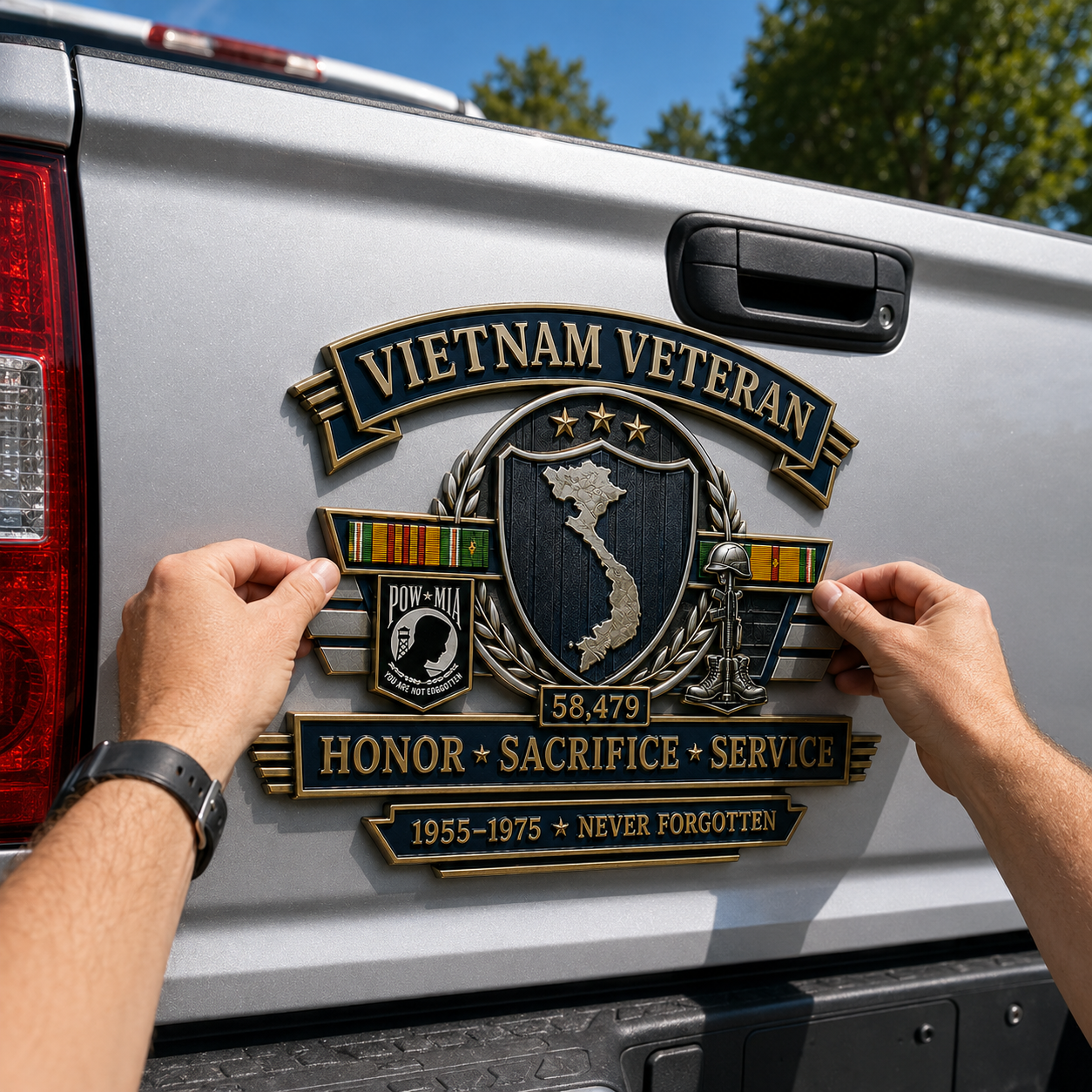 Last Day Promo: 49% OFF - 🇺🇸 Vietnam Veteran Honor & Sacrifice Metal Car Emblem