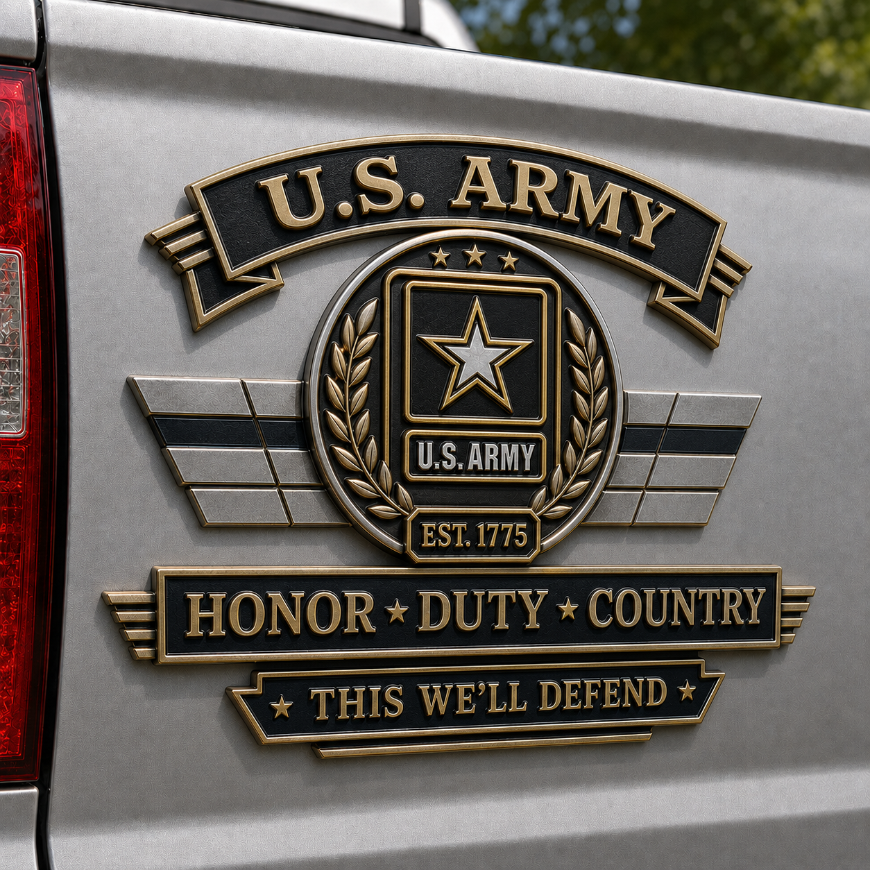 U.S. Armed Forces Tribute Metal Vehicle Emblems