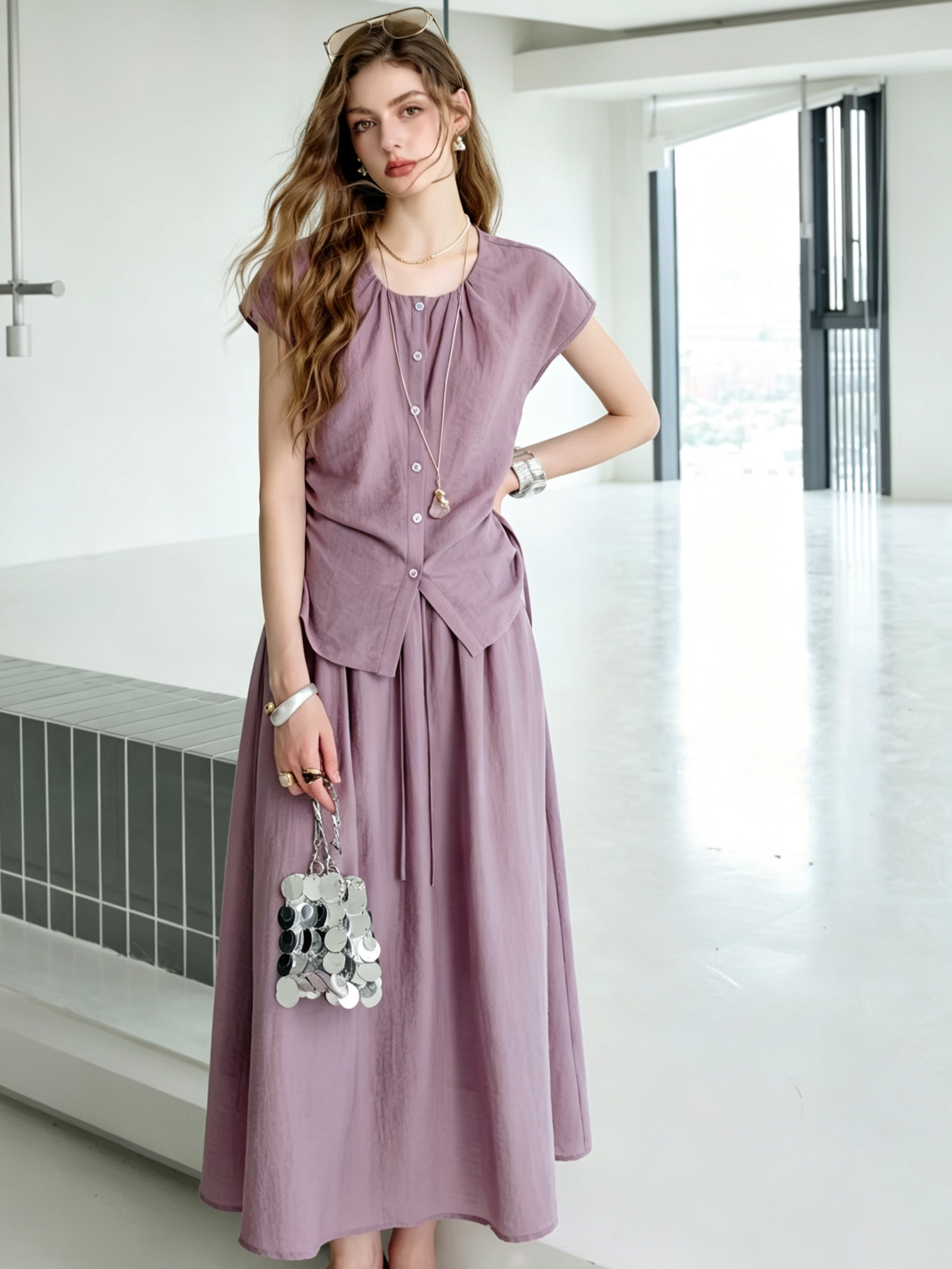 Dusty Purple Two Piece Set