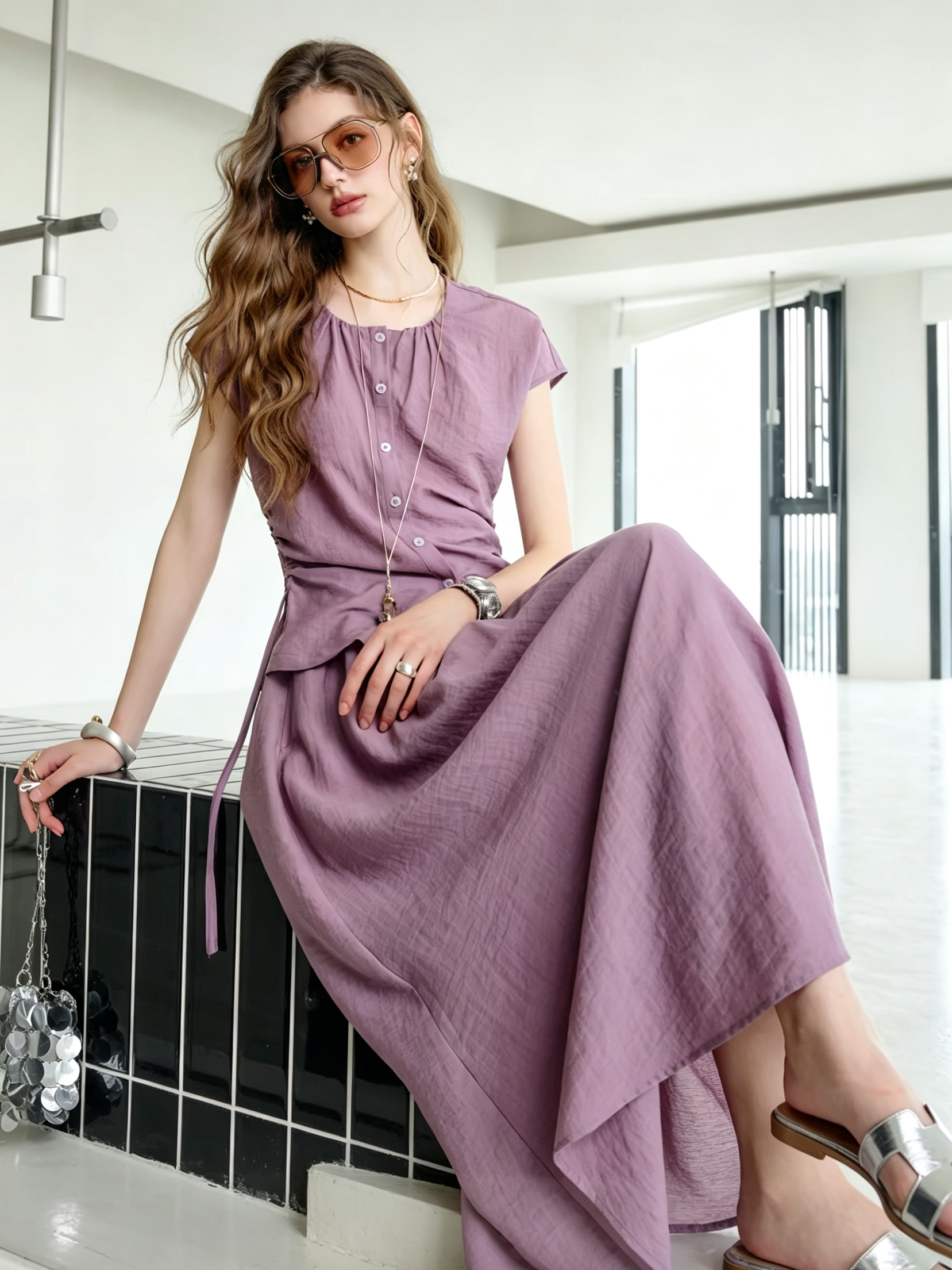 Dusty Purple Two Piece Set
