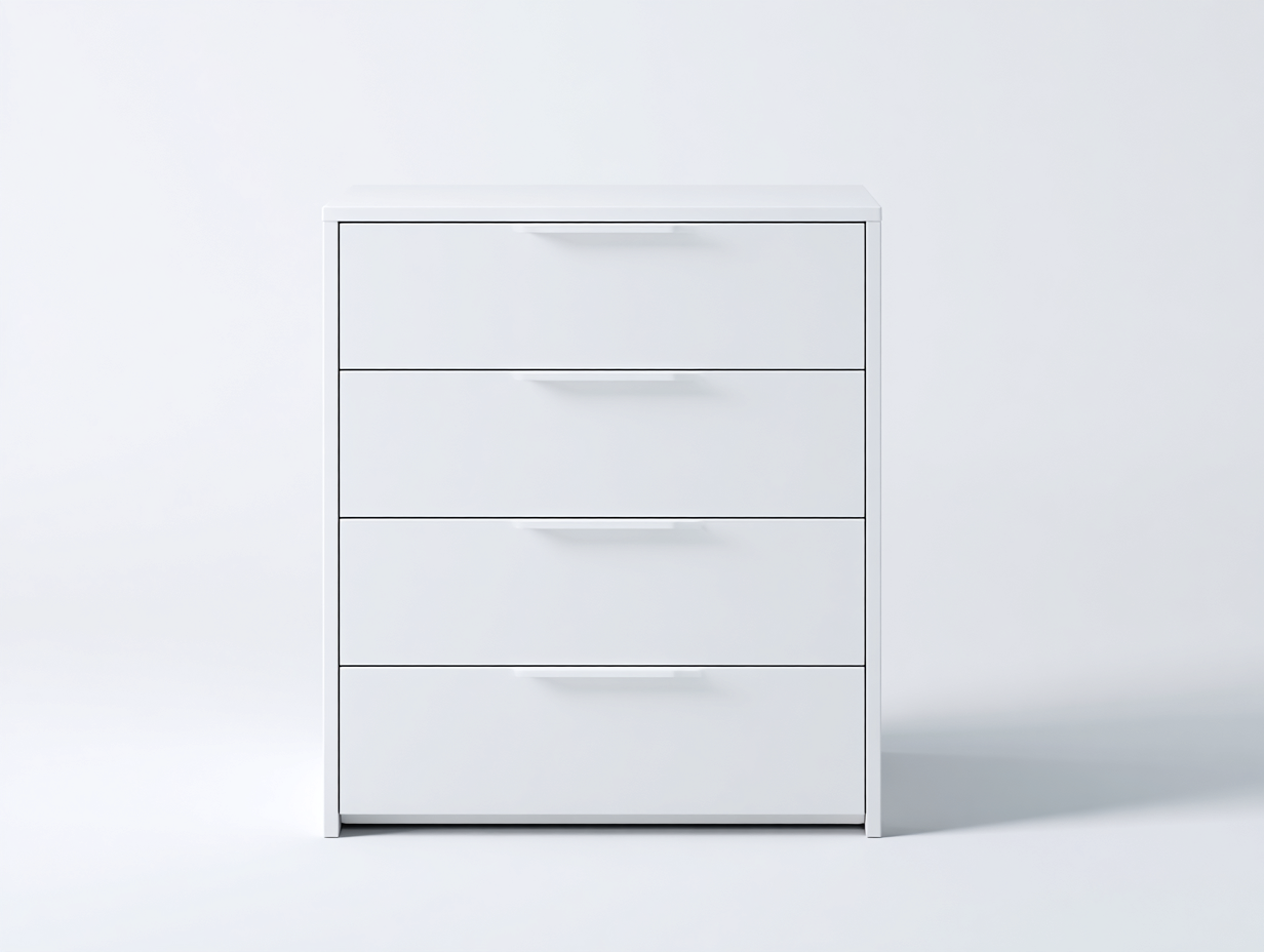 Cómodas blancas - 4 cajones - 80x40x95 cm - Blanco - Diseño moderno-Donozahome