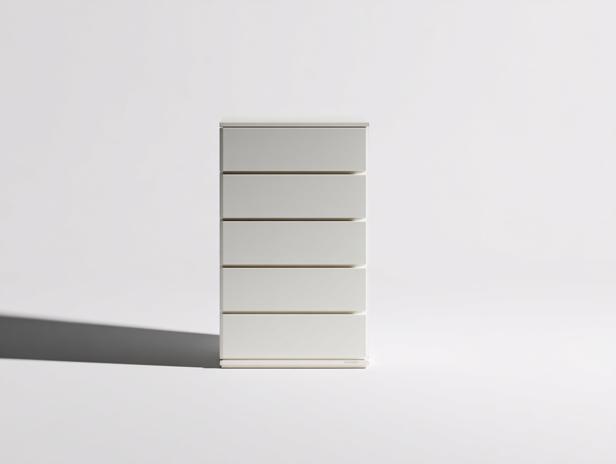 Cómodas de madera 70x40x115 cm - blanco mate - estilo moderno con 5 cajones-Donozahome