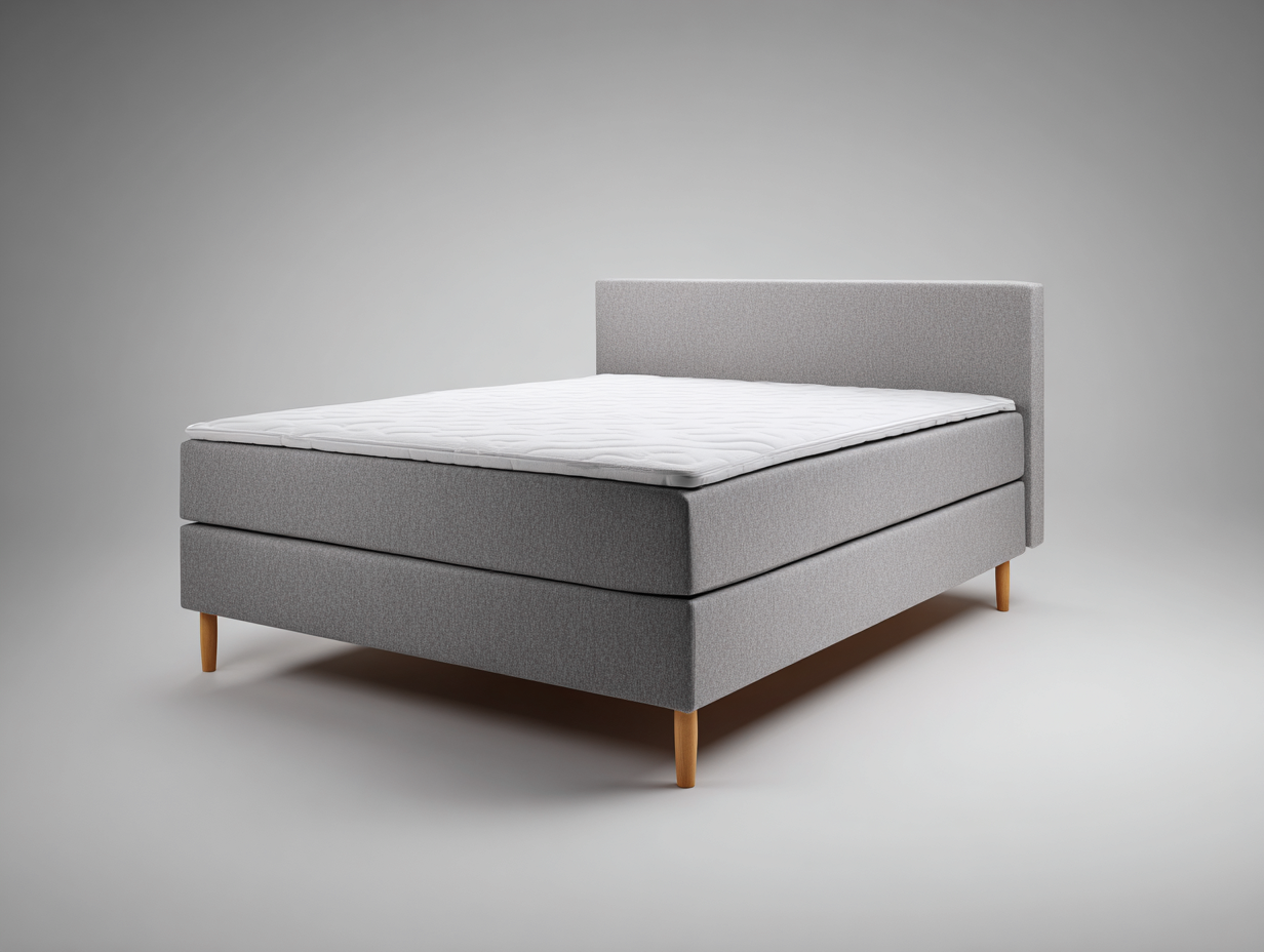Camas dobles tapizadas de tela 200x160x95 cm - Gris claro - Diseño moderno-Donozahome