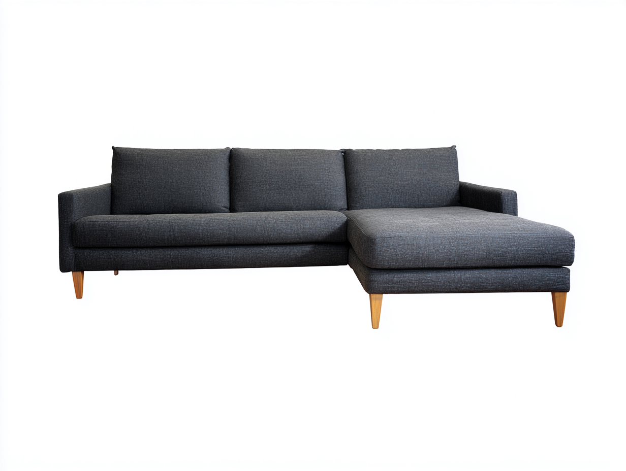 Sofás de esquina sofá en L tapizado tela gris oscuro 220x150x85 cm diseño moderno salón-Jalagadecor