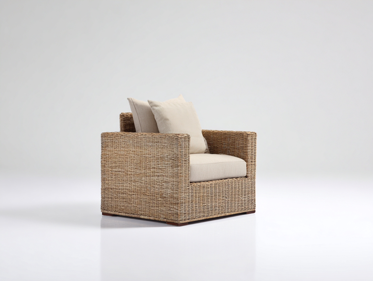 Sillones de ratán de jardín con cojines 90x85x72 cm - Ratán sintético beige - Estilo moderno para terraza y jardín-Jalagadecor