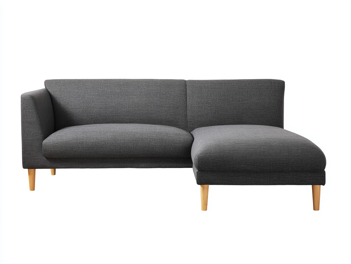 Sofás de esquina tapizado de tela 235x150x82 cm - Gris oscuro - Diseño moderno compacto para salón-Jalagadecor