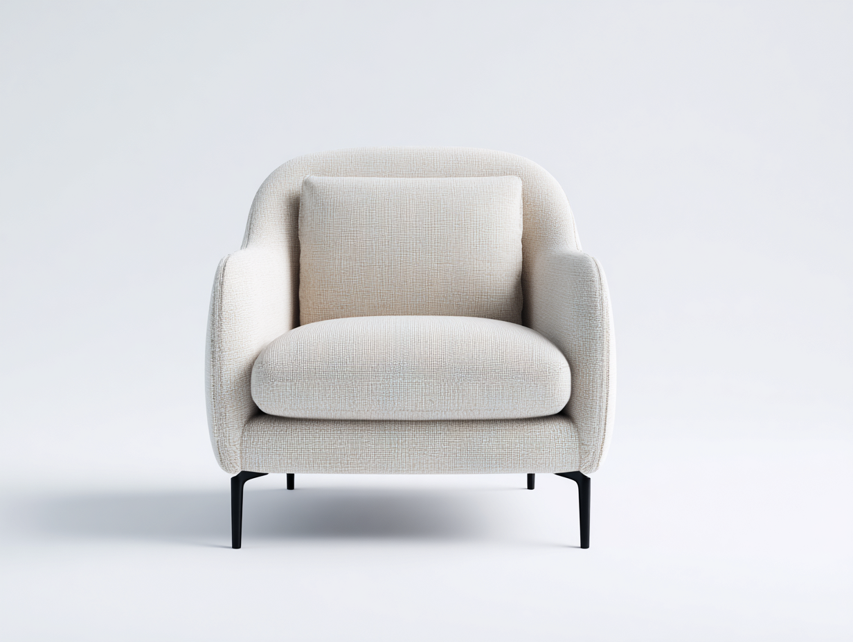 Sillones tapizados beige 80x78x75 cm - Beige-Negro - Diseño moderno con patas metálicas-Jalagadecor