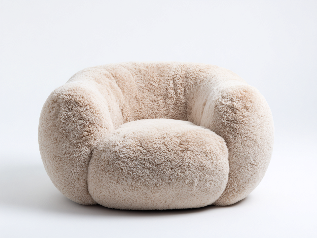 Sillones de salón tipo nube tejido suave color beige 85x85x70 cm diseño moderno confort interior-Jalagadecor