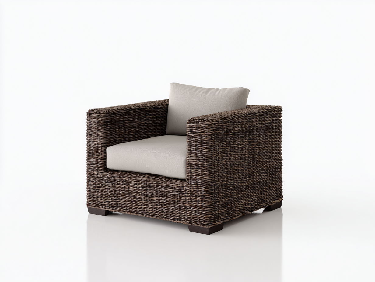 Sillones de ratán para jardín con cojines 92x88x74 cm - Ratán sintético marrón oscuro - Estilo moderno para terraza y jardín-Jalagadecor