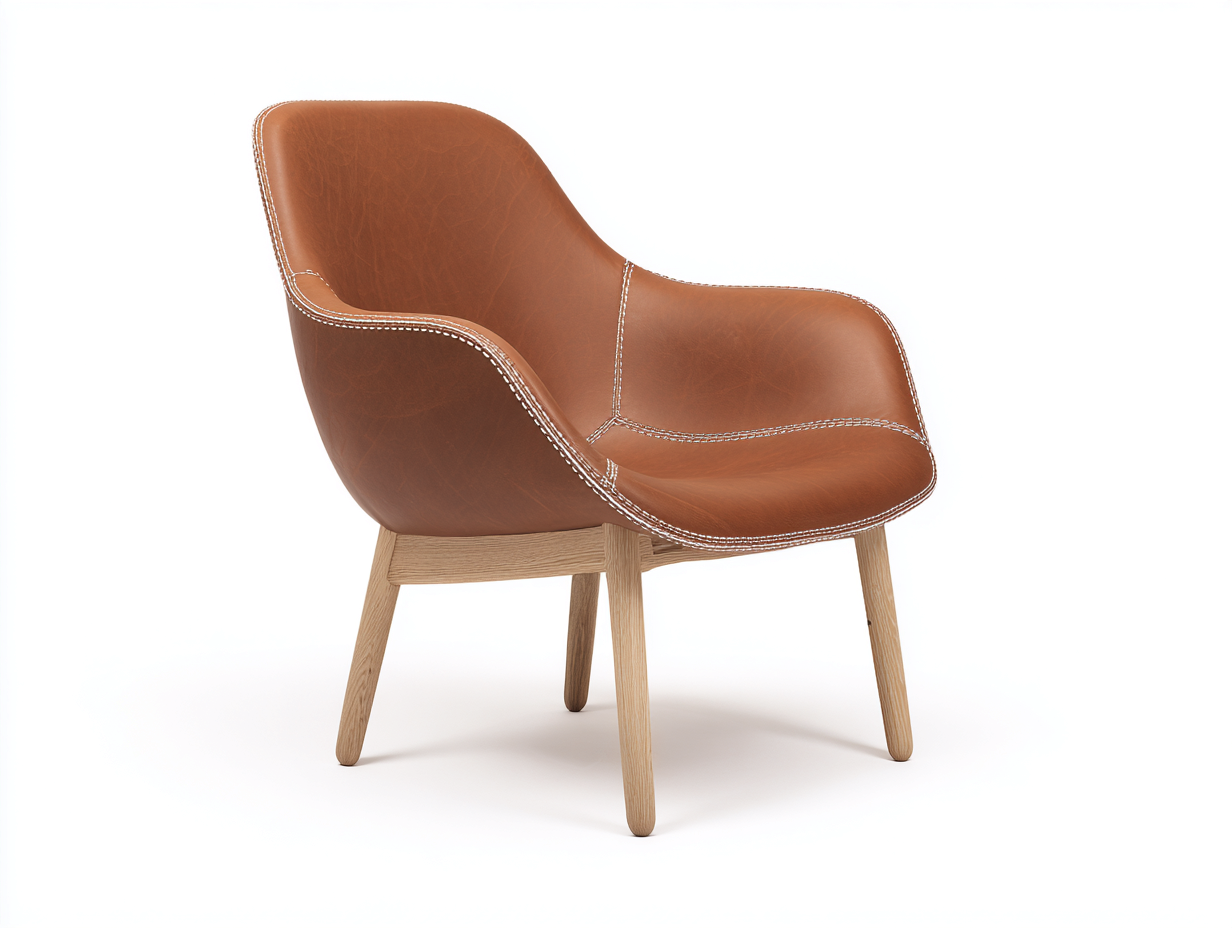 Sillas de comedor tapizadas - Cuero sintético - 65x60x78 cm - Marrón-Madera natural - Estilo moderno con brazos-Mimihahome
