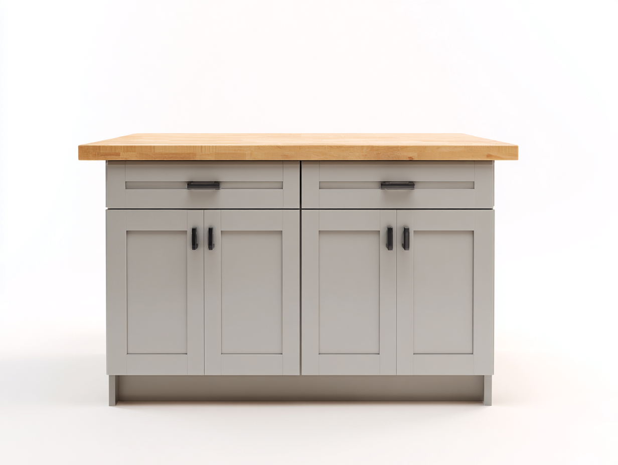 Aparadores de madera 120x50x90 cm - Gris claro-Marrón natural - Con 4 puertas y 2 cajones - Estilo rústico-Mimihahome