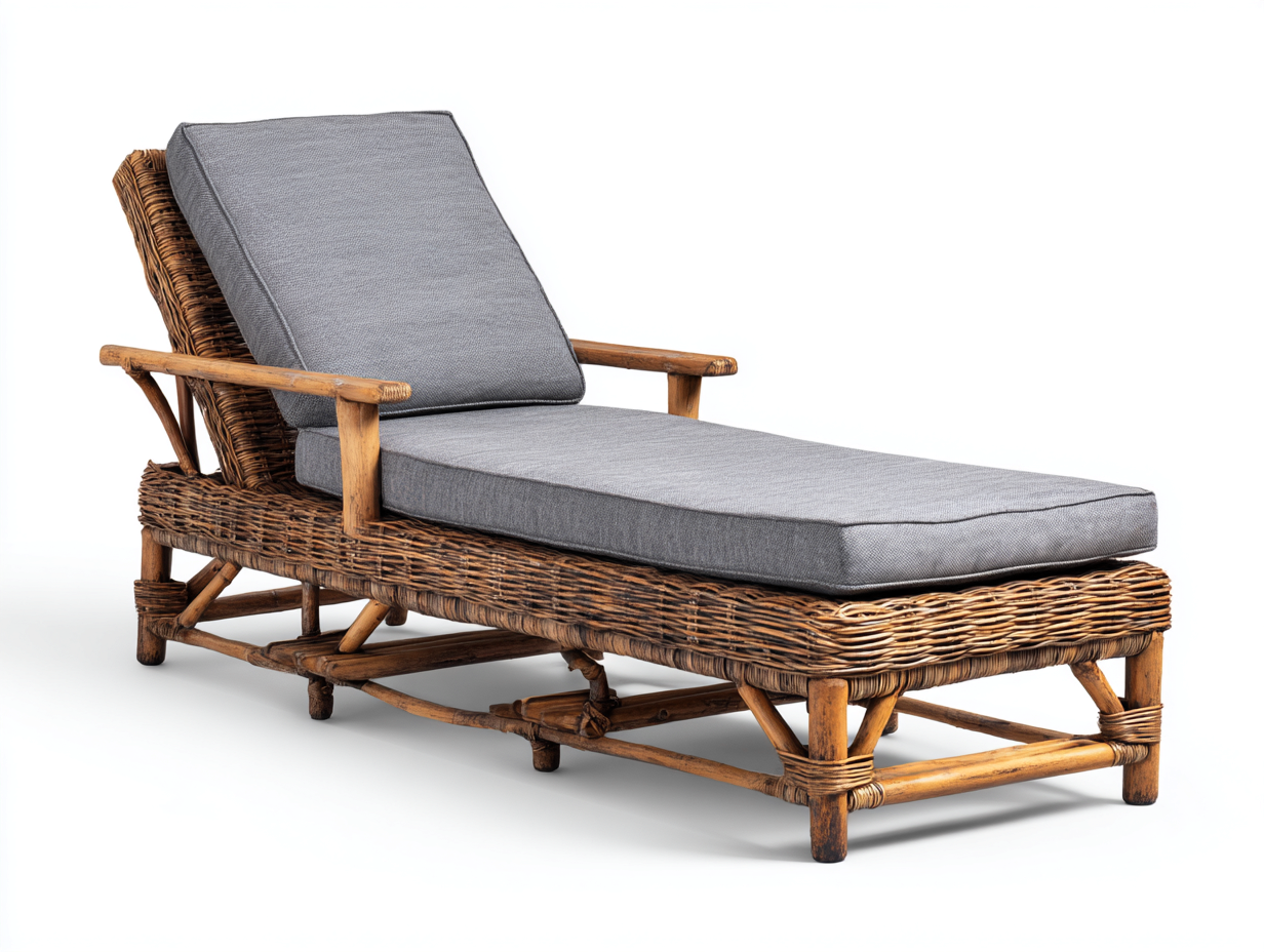 Tumbonas de jardín de ratán 200x65x80 cm - marrón y gris - estilo exterior reclinable con reposabrazos-Mimihahome