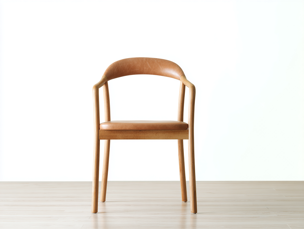 Sillas de comedor tapizadas - Cuero sintético - 55x52x78 cm - Marrón-Madera natural - Estilo nórdico moderno-Mimihahome