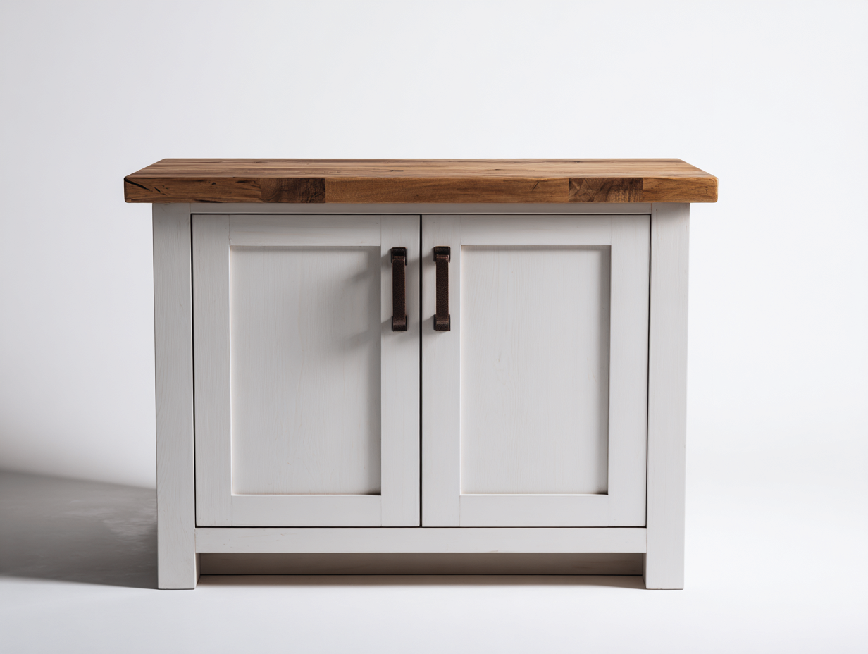 Aparadores de madera 100x45x85 cm - Blanco-Roble - Diseño moderno con 2 puertas-Mimihahome