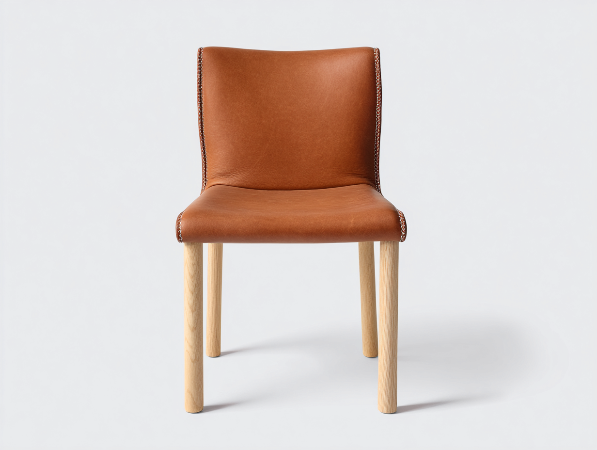 Sillas de comedor tapizadas - Cuero sintético - 45x52x85 cm - Marrón-Roble natural - Estilo moderno-Mimihahome