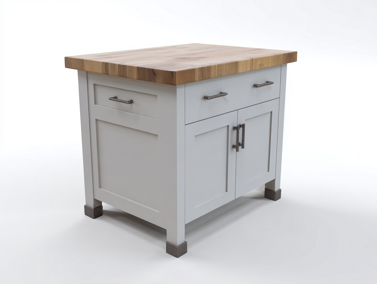 Aparadores de madera 100x60x90 cm - Blanco-Gris-Madera natural - Estilo moderno rústico tipo isla de cocina funcional-Mimihahome