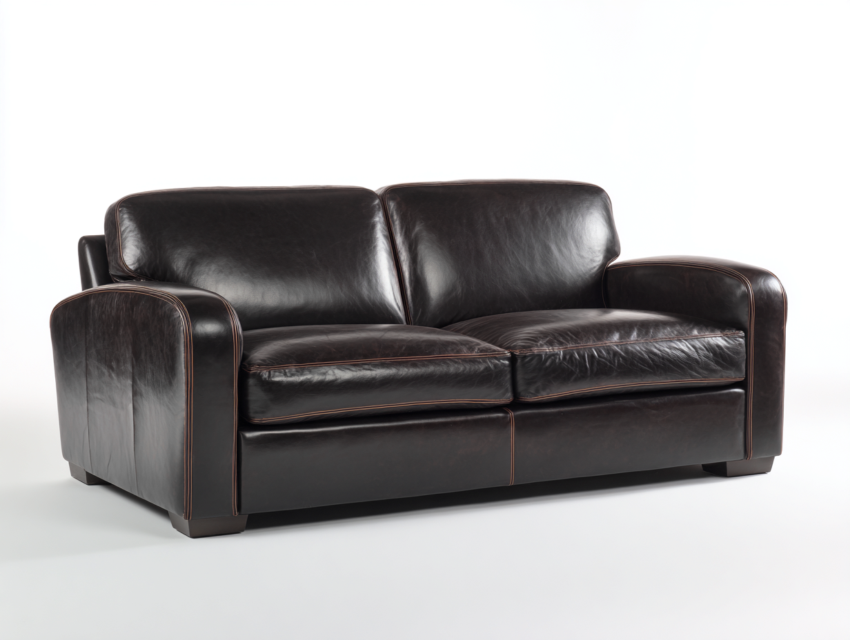 Sofás 2 plazas de cuero 180x90x85 cm - marrón oscuro - estilo clásico contemporáneo-Nativohaus