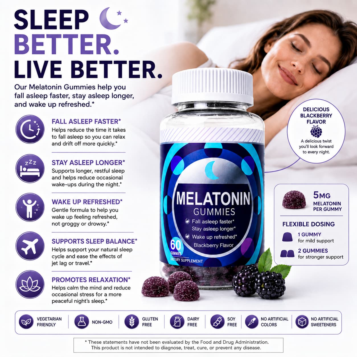 DUO SEVEN Melatonin Gummies | Restful Sleep Support
