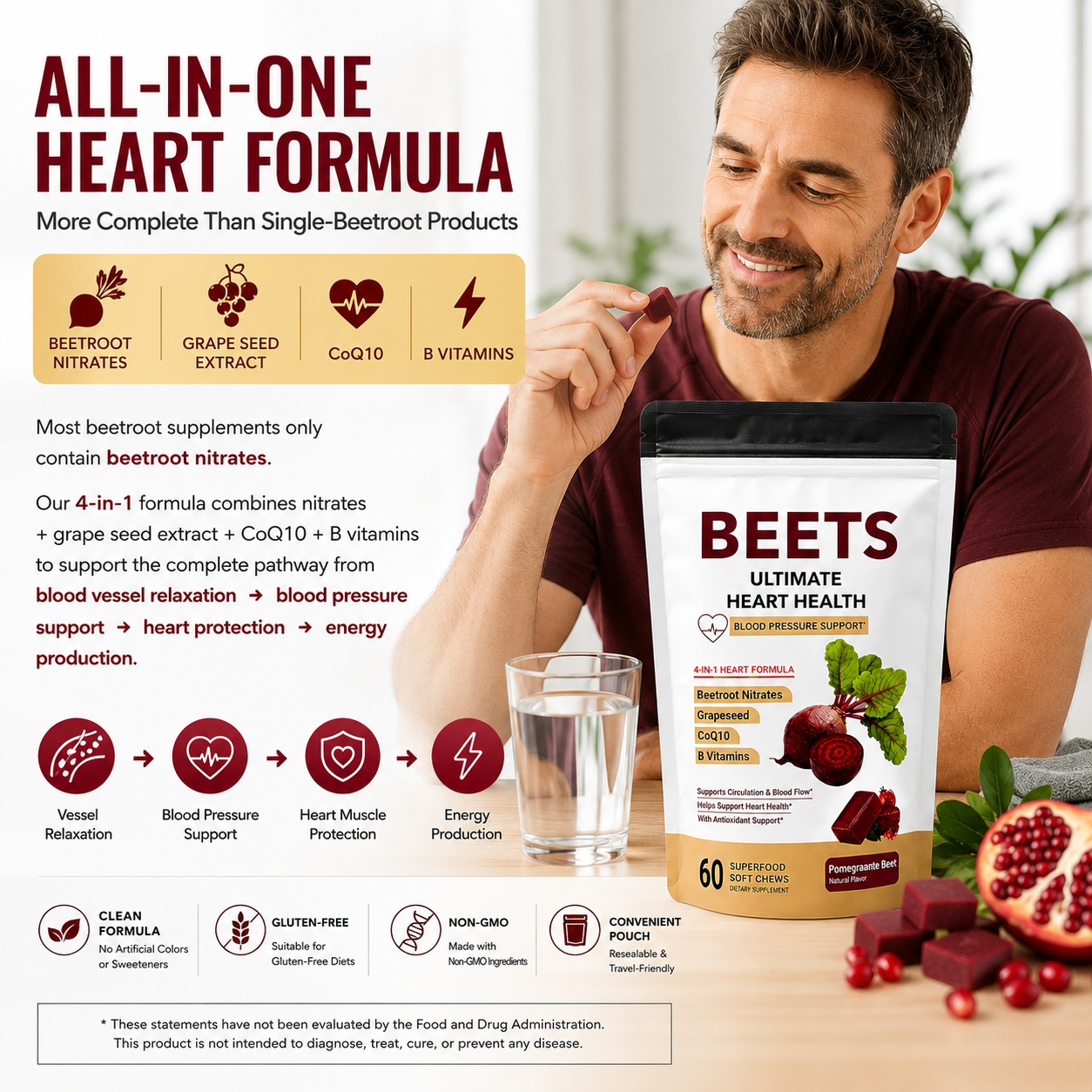 2Seven Beet Soft Chews | Heart Health & All-Day Energy