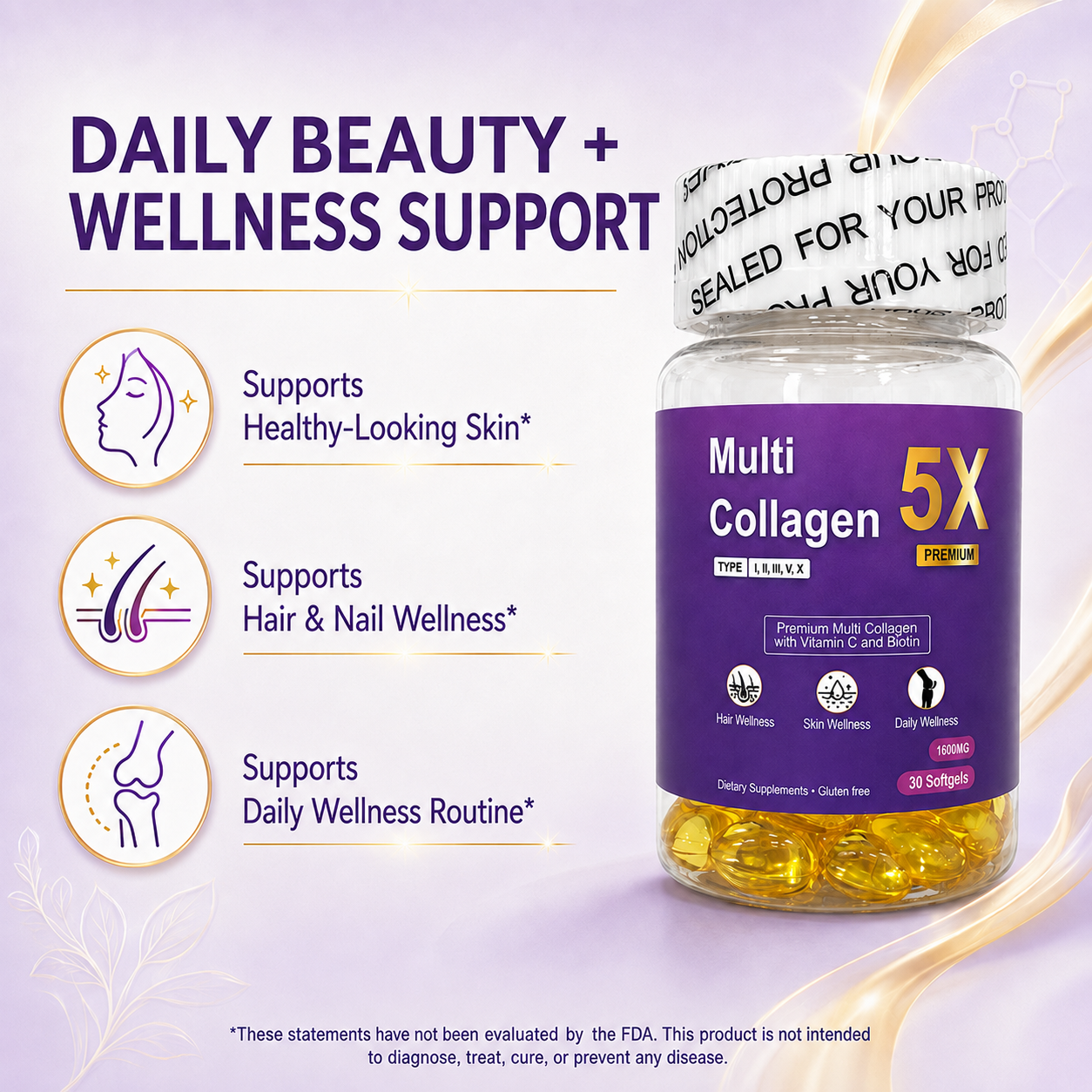 DUO SEVEN Multi Collagen 5X | Skin, Hair & Nail Wellness Support