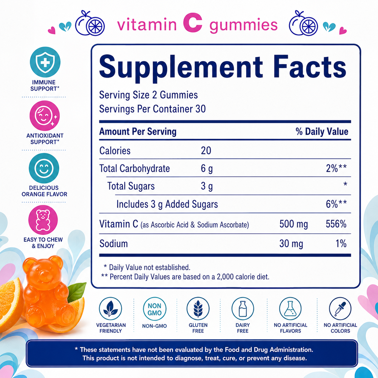 2Seven Vitamin C Gummies | Immune & Antioxidant Support
