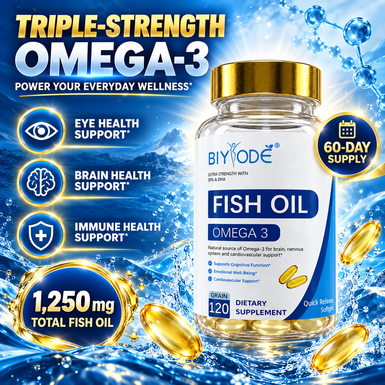 DUO SEVEN Omega-3 Fish Oil Softgels | EPA & DHA Daily Wellness Support