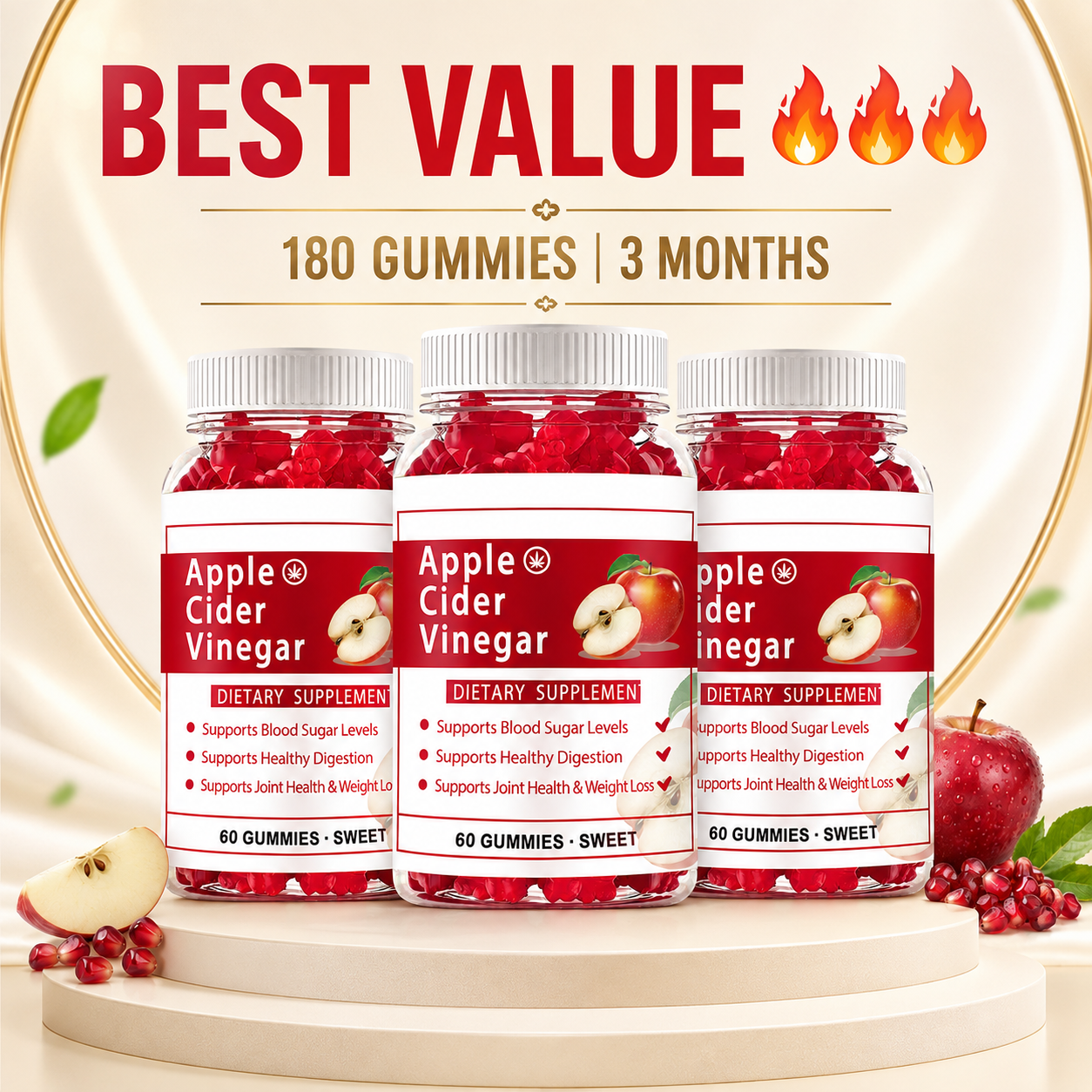 DUO SEVEN Apple Cider Vinegar Gummies | Energy Metabolism Support