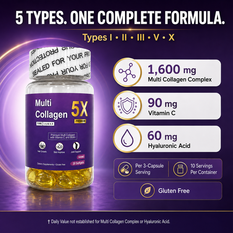 DUO SEVEN Multi Collagen 5X | Skin, Hair, Nail & Joint Support