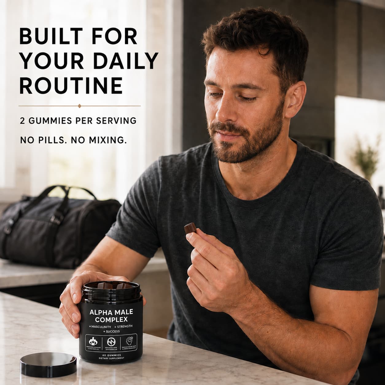 DUO SEVEN Alpha Male Complex Gummies | Men’s Vitality, Energy & Performance Support