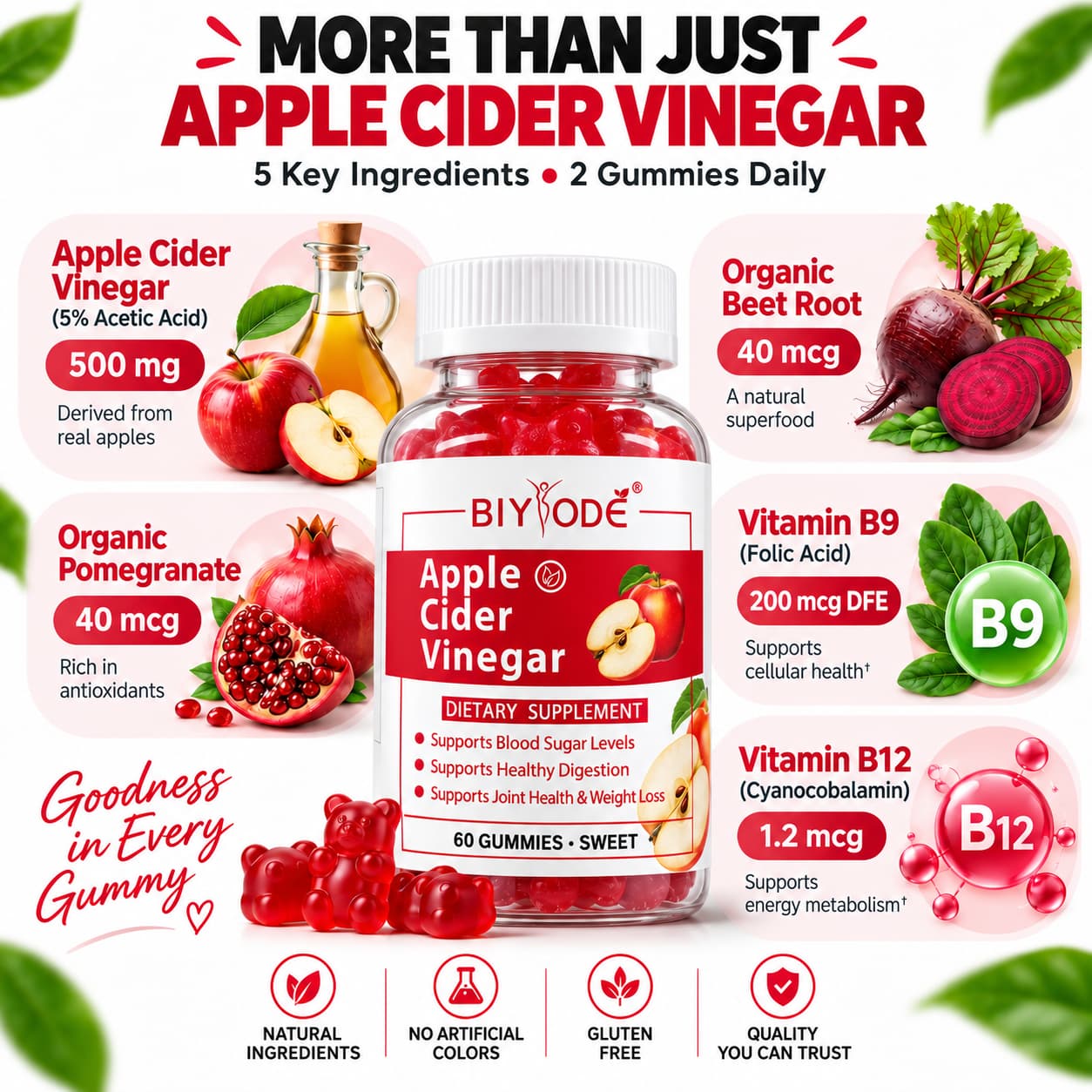 DUO SEVEN Apple Cider Vinegar Gummies | Weight Management, Gut Health & Digestive Support
