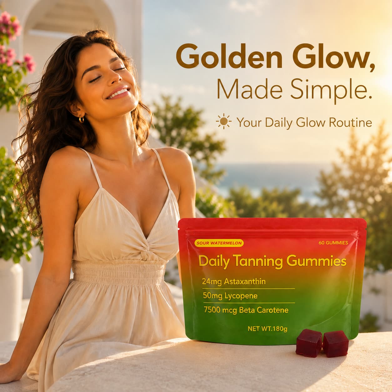 DUO SEVEN Natural Tanning Gummies | Glow & Skin Radiance Support